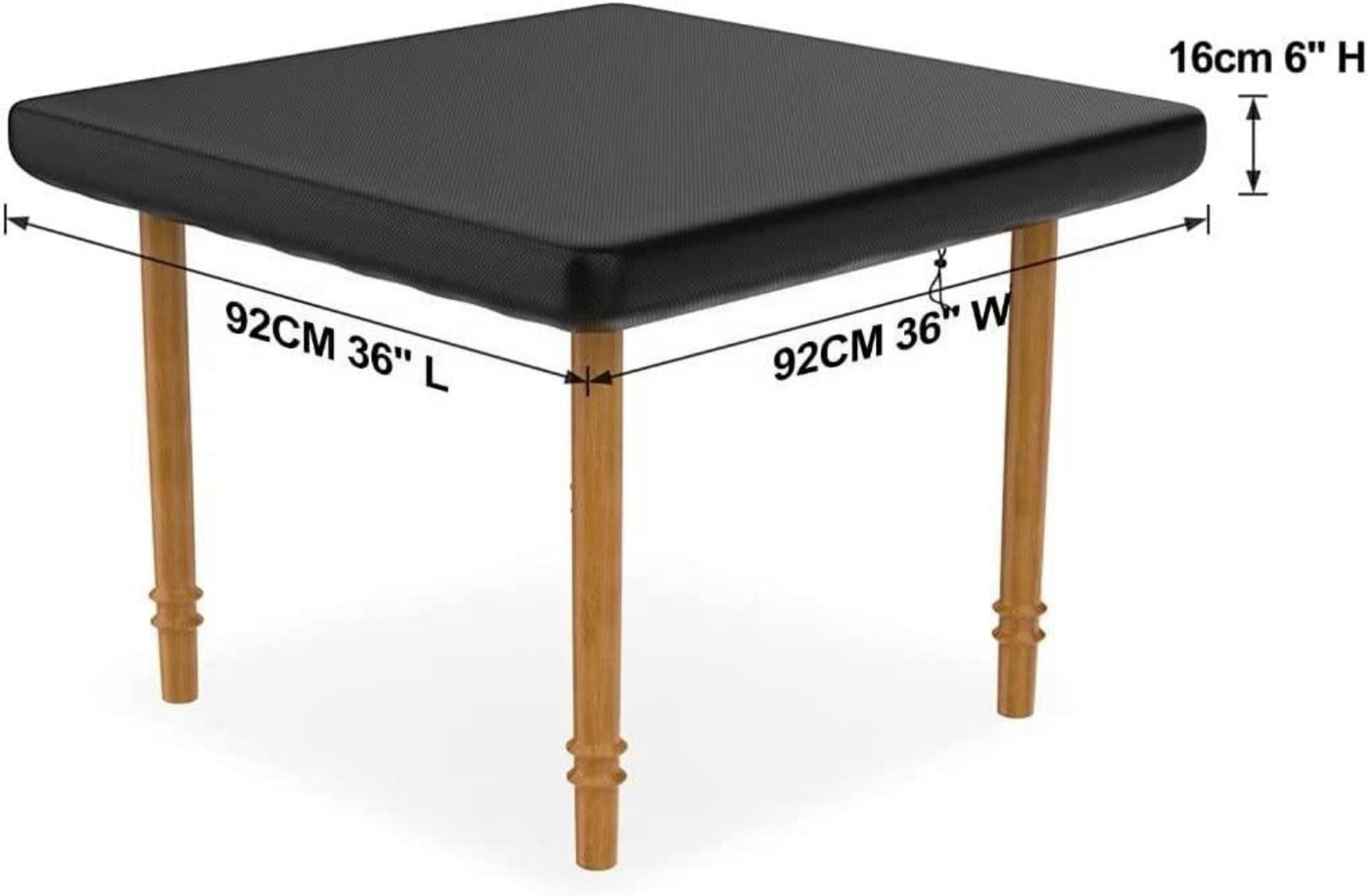 Wasserdichte Gartentisch Abdeckung 92x92x16cm, Abdeckhaube für Möbel