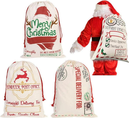 Weihnachtsgeschenktüte Santa Sack Canvas Tasche 3 Stile 70 x 50cm