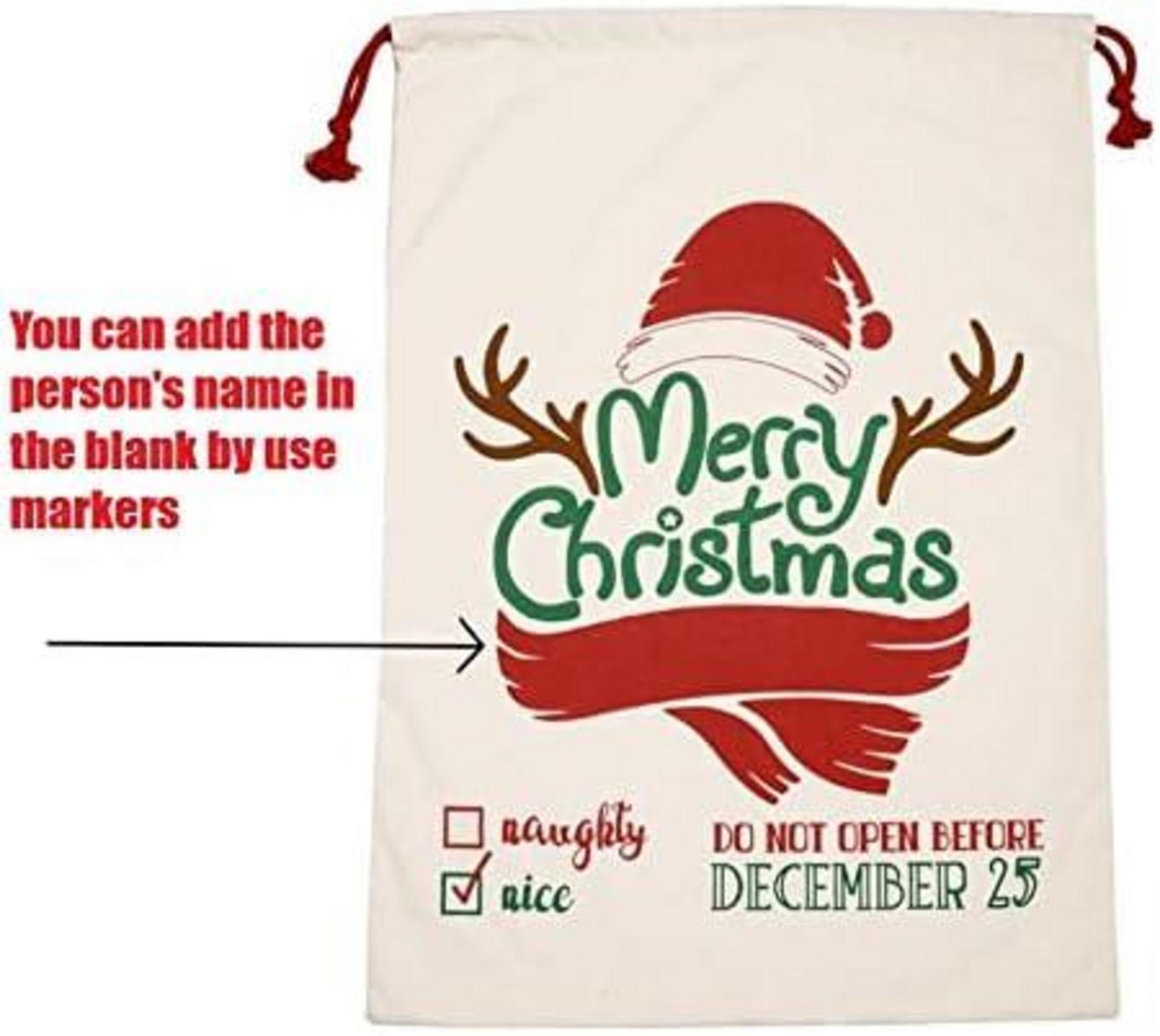 Weihnachtsgeschenktüte Santa Sack Canvas Tasche 3 Stile 70 x 50cm