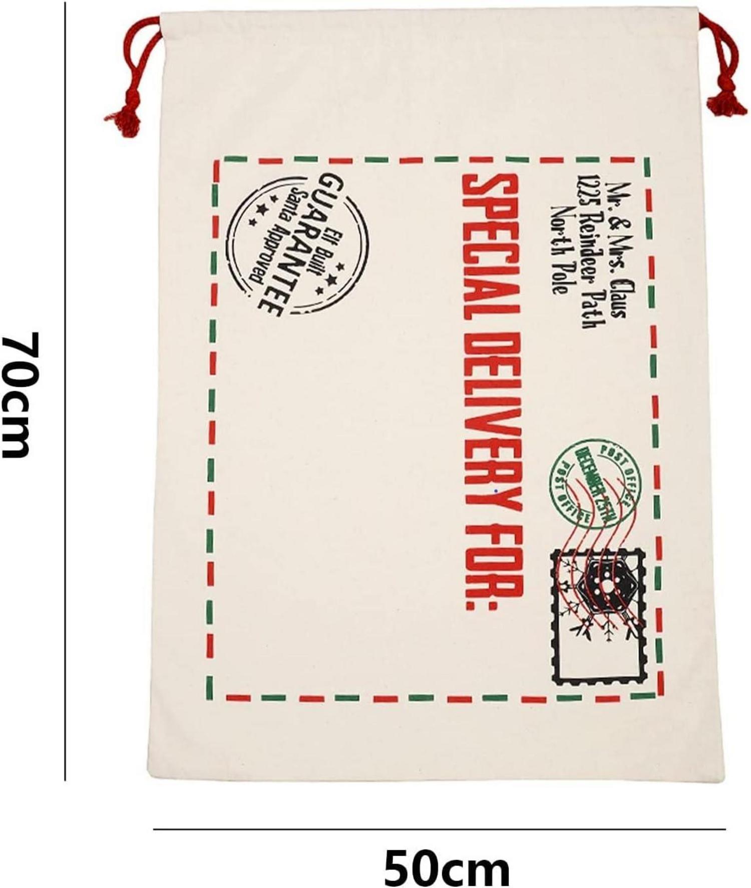 Weihnachtsgeschenktüte Santa Sack Canvas Tasche 70x50cm