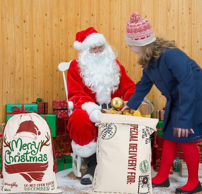 Weihnachtsgeschenktüten Santa Sack Canvas 3 Stile 70x50cm