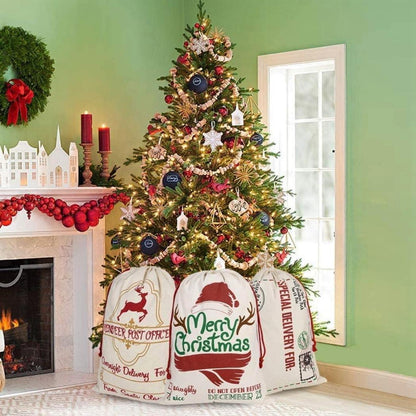Weihnachtsgeschenktüte Santa Sack Canvas Tasche Kordeln 3 Stile 70 x