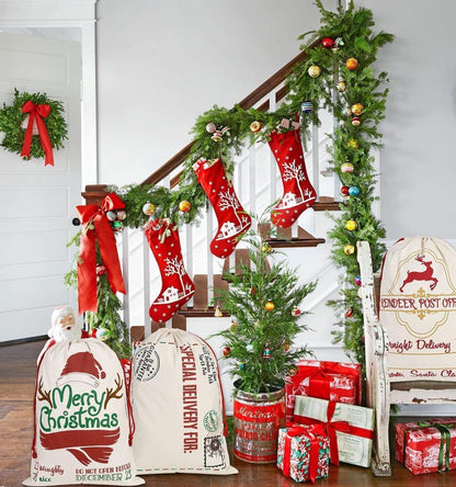 Weihnachtsgeschenktüten Santa Sack Canvas 3 Stile 70x50cm