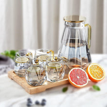 Glaskaraffe mit Deckel 2 Liter 4 Tassen Diamant Design