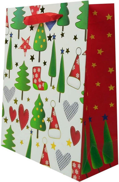 Weihnachtstüten 12 Stück Geschenktüte 32x26x12cm Weihnachtsthemen 4