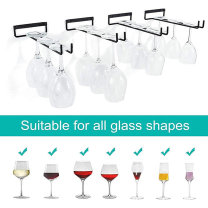 Weinglashalter 4er Bar Zubehör Unter Schrank Schwarz 30cm