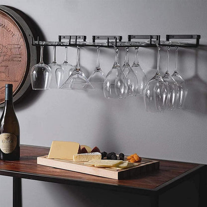 Weinglashalter 4er Bar Zubehör Unter Schrank Schwarz 30cm