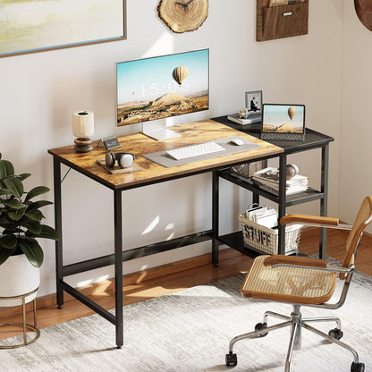 CubiCubi Schreibtisch PC Tisch 120x60 cm Industrie-Design Vintagebraun