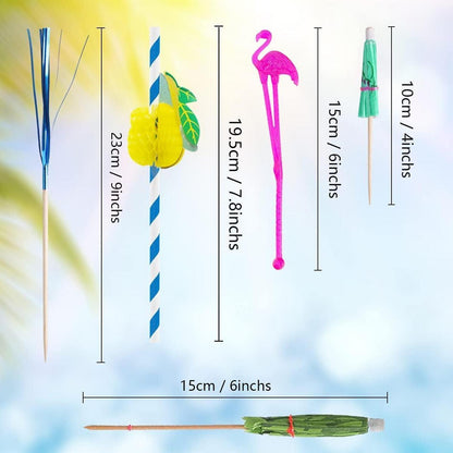 Cocktail Deko Party Deko 105 Stück Cocktail Dekorationen