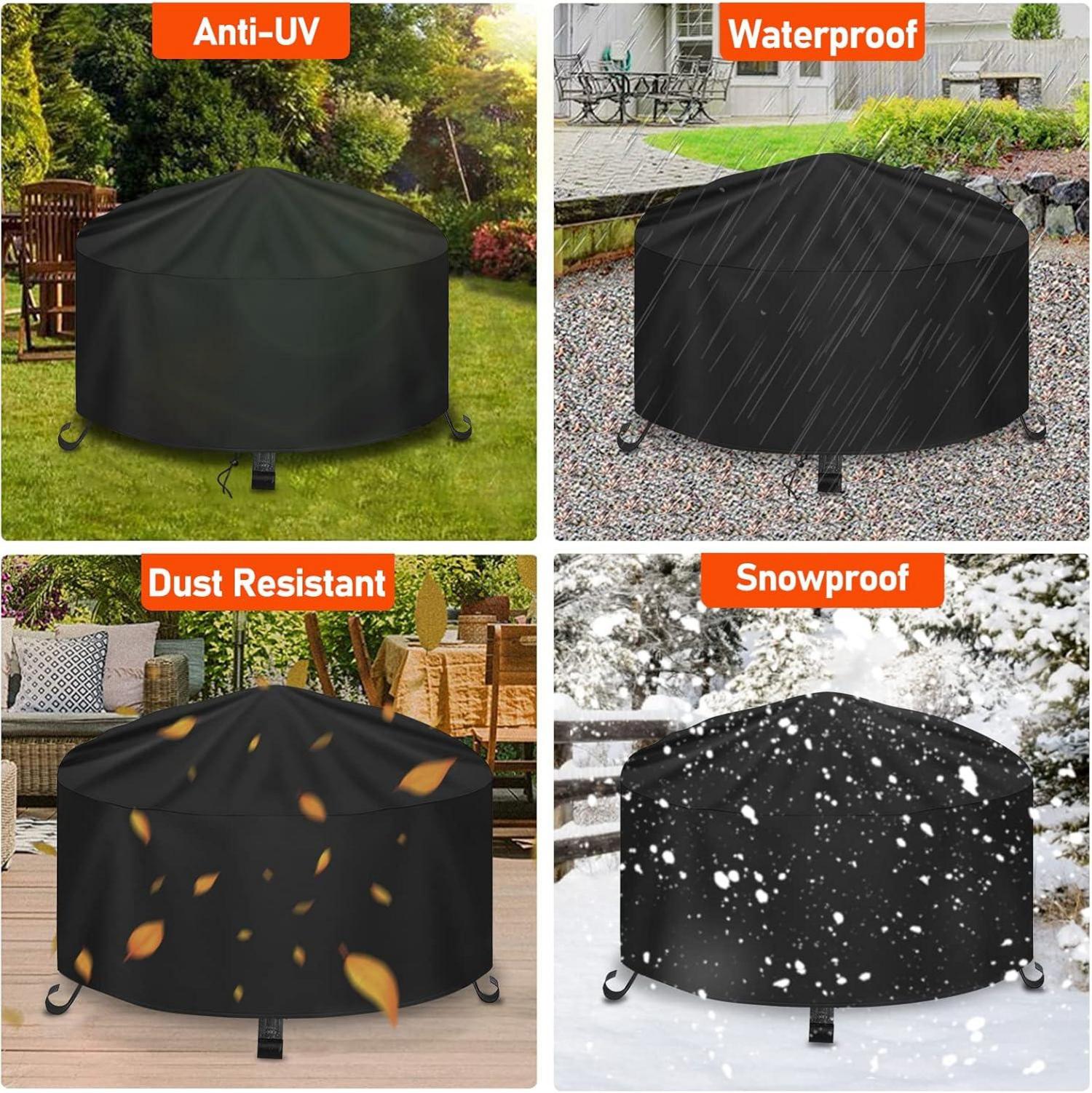 Feuerschale Abdeckung 90x60 cm Wasserdicht Schwarz Oxford