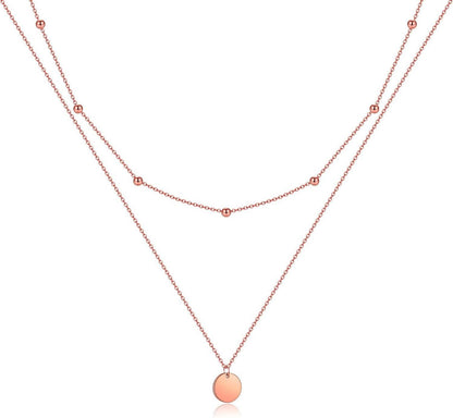 Layered Kette Silber Rosegold Gold Doppel Multilayer Halskette
