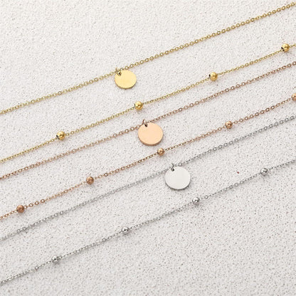 AFSTALR Damen Layered Kette Silber Multilayer Coin Rund Anhänger