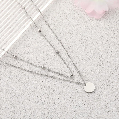 AFSTALR Damen Layered Kette Silber Doppel Multilayer Halskette mit Coin Anhänger