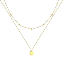 Layered Multilayer Halskette mit Coin Anhänger Silber Gold Rosegold