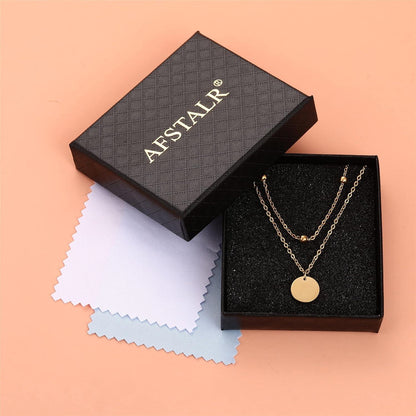 AFSTALR Damen Multilayer Halskette Silber Gold Rosegold Layered Kette