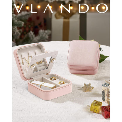 Vlando Schmuckkästchen Reise Klein mit Spiegel für