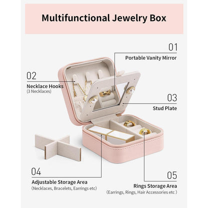 Vlando Schmuckkästchen Reise Klein mit Spiegel für