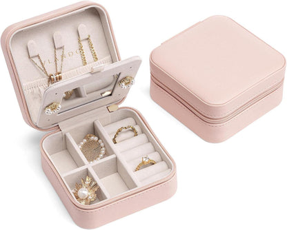 Schmuckkästchen für Damen mit Spiegel - Schmuckbox Leder