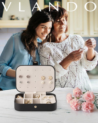 Vlando Schmuckkästchen Damen Herren - Schmuckbox Klein Leder