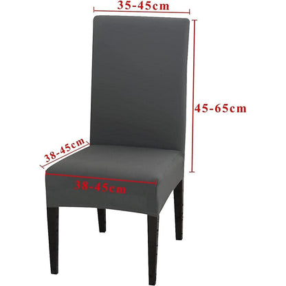 6x Stuhlhussen Stretch Dunkelgrau – Universal Passform
