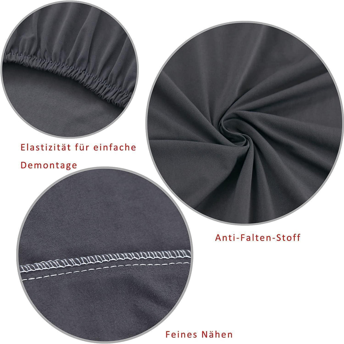 6x Stuhlhussen Stretch Dunkelgrau – Universal Passform