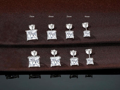Silber Zirkonia Ohrstecker Set Hypoallergen Damen Herren Mädchen