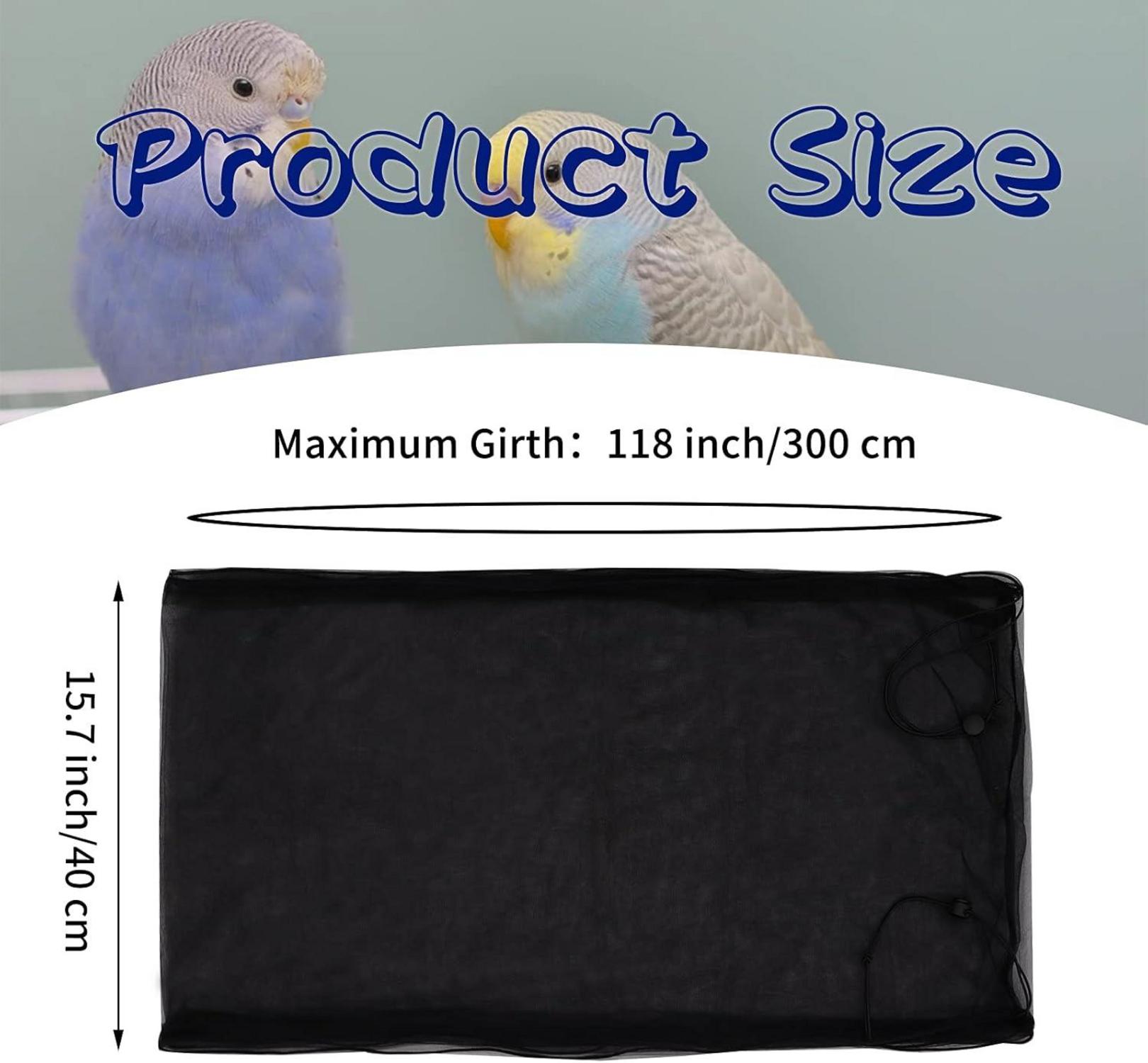 Vogelkäfig Abdeckung Samenfänger Papageien Kordelzug Kleintiere Netz