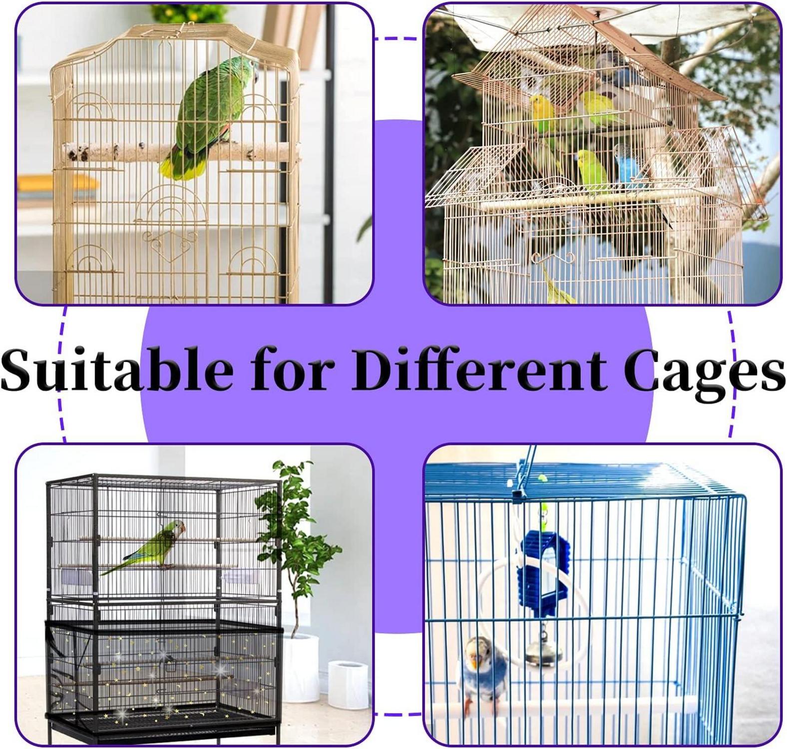 Vogelkäfig Abdeckung Schwarz Paillettenstern Extra Groß Einstellbar