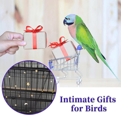 Vogelkäfig Abdeckung Schwarz Paillettenstern Extra Groß Einstellbar