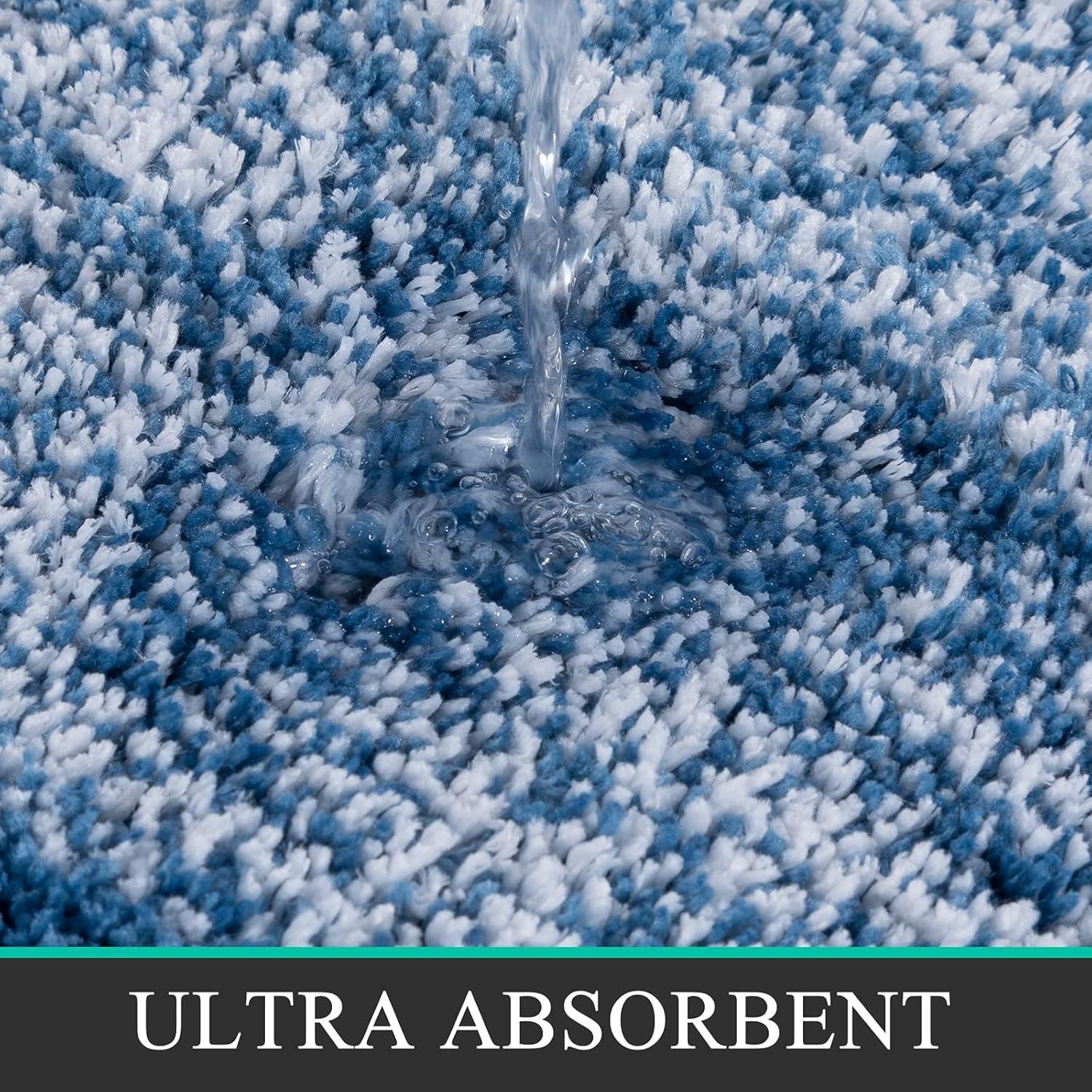 Weiche Mikrofaser Badematten-Set 3-teilig Blau 45x65cm 50x80cm 50x60cm