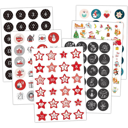 Selbstklebende Adventskalender Zahlen Aufkleber 4 cm 24