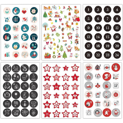 Selbstklebende Adventskalender Zahlen Aufkleber 4 cm 24