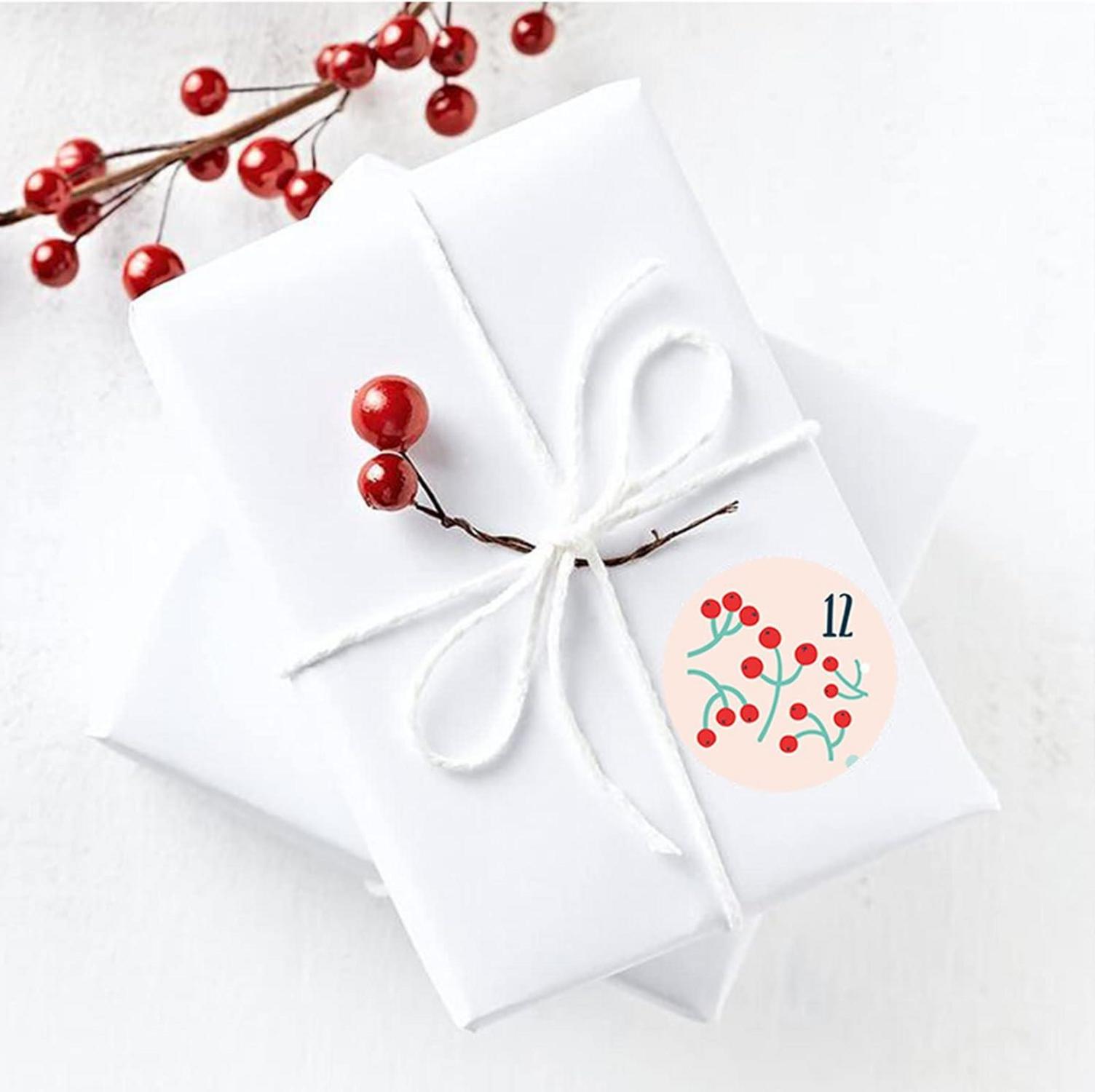 Selbstklebende Adventskalender Zahlen Aufkleber 1-24, 40mm - 5x24 bunt