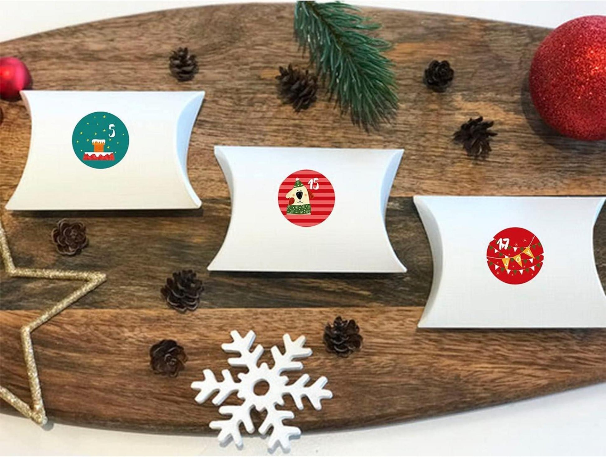 Adventskalender Zahlen Sticker 4 cm DIY Aufkleber Weihnachtskalender