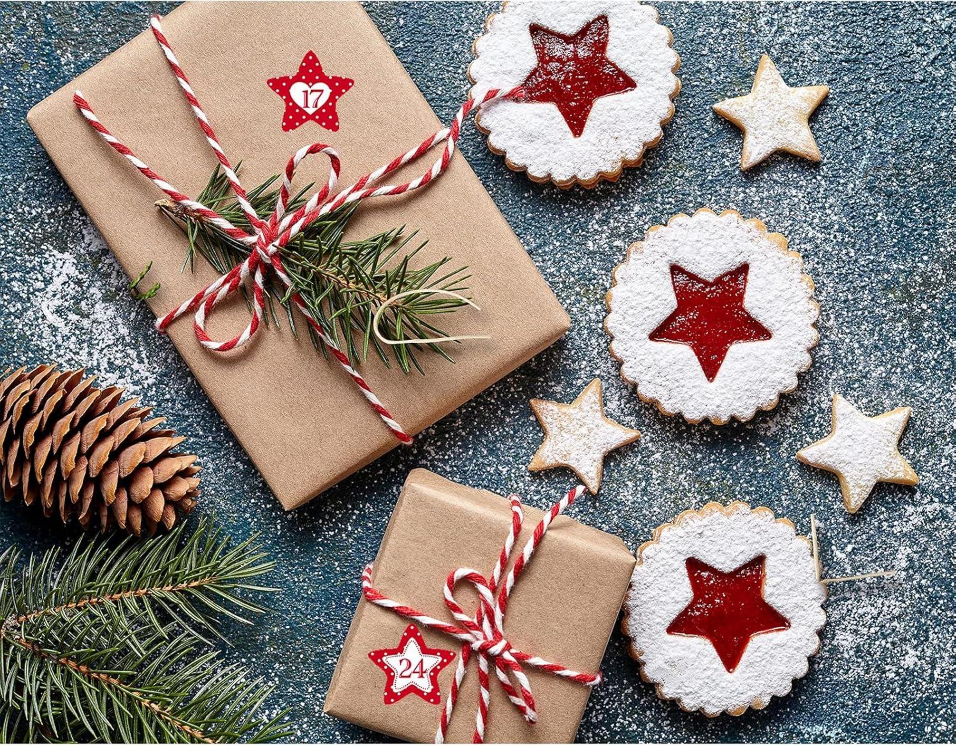 Selbstklebende Adventskalender Zahlen Aufkleber 1-24, 40mm - 5x24 bunt