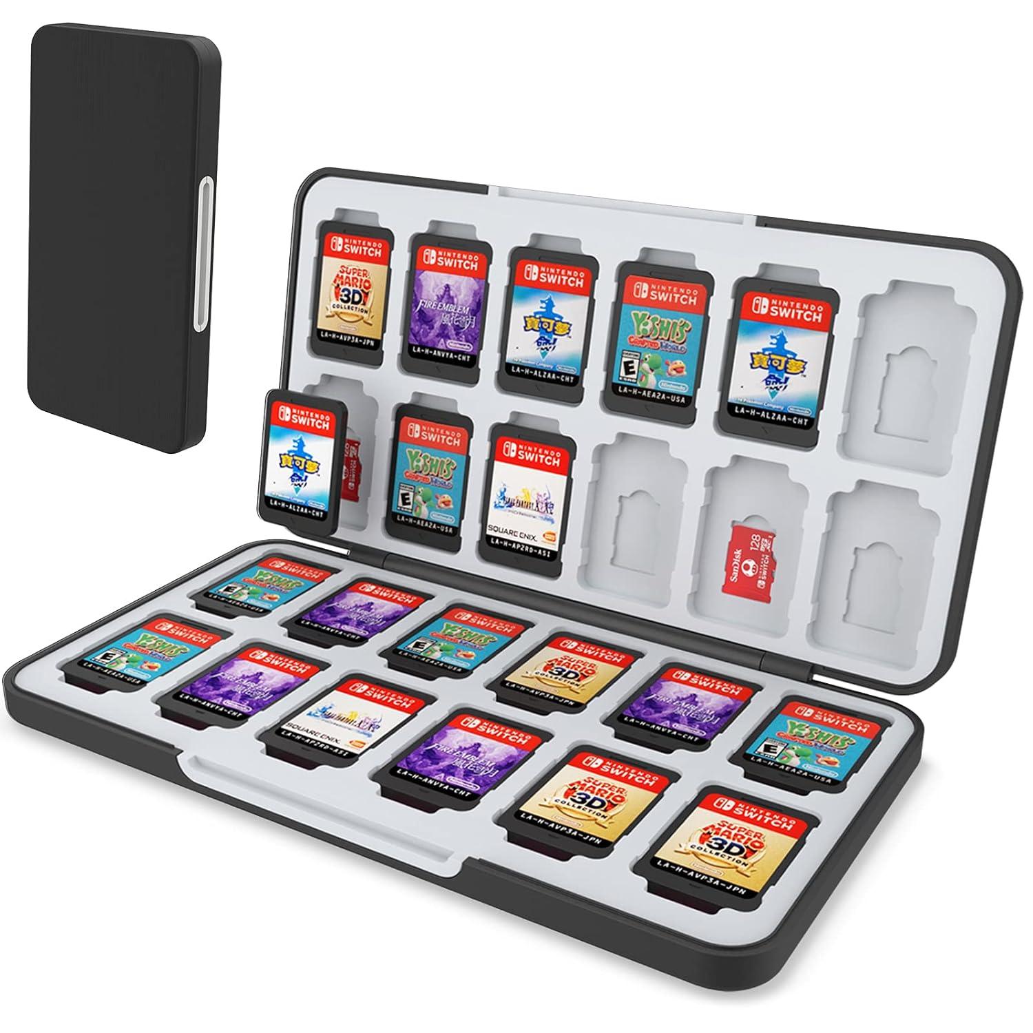 Switch Game Card Aufbewahrungsbox mit 24 Game Card Slots, Schwarz
