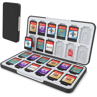 Switch Game Card Aufbewahrungsbox mit 24 Game Card Slots, Schwarz