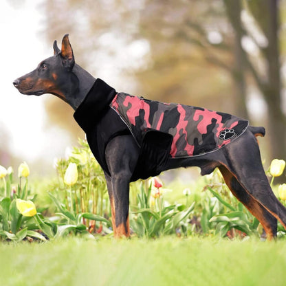 Reflektierender Hundemantel wasserdicht Winterjacke PinkCamo M