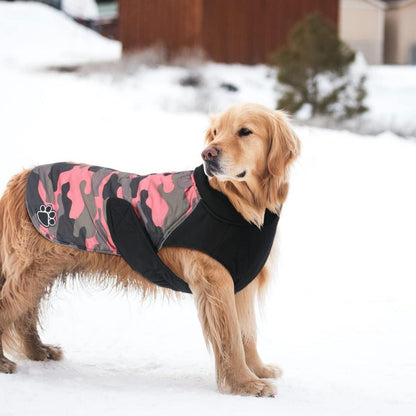 ALAGIRLS Reflektierender Hundemantel Winterjacke Wasserdicht PinkCamo M