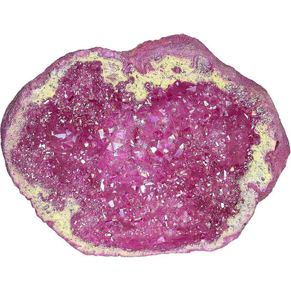 Titan beschichteter Kristall Geode Rohstück, Roter Quarz Cluster 100-200g