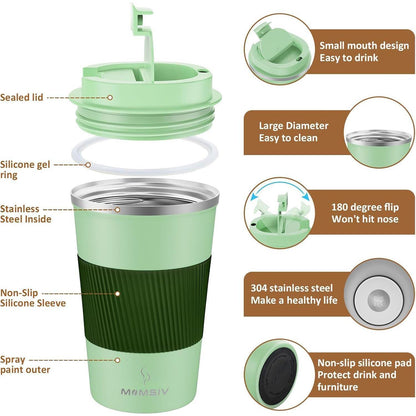 Thermobecher Isolierbecher 380ml Edelstahl Kaffeebecher