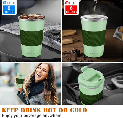 Isolierbecher Thermobecher 380ml auslaufsicher Edelstahl Vakuum Becher