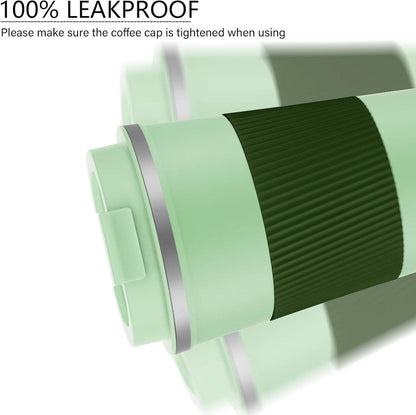 MOMSIV Thermobecher 380ml Edelstahl Isolierbecher Vakuum Grün