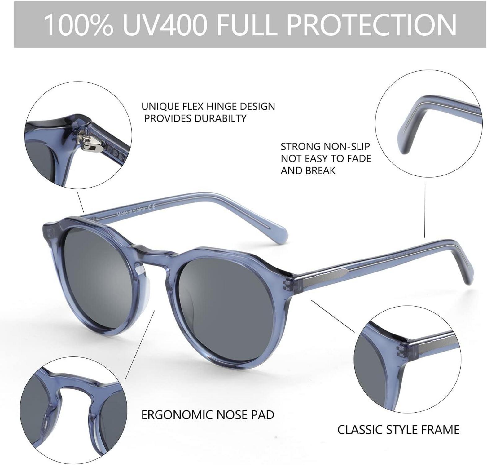 Runde Polarisierte Vintage Sonnenbrille UV400 Schutz für Herren Damen