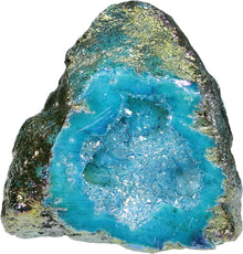 Natürlicher Titanium Coated Kristall Geode, Quarz Cluster 100-200g