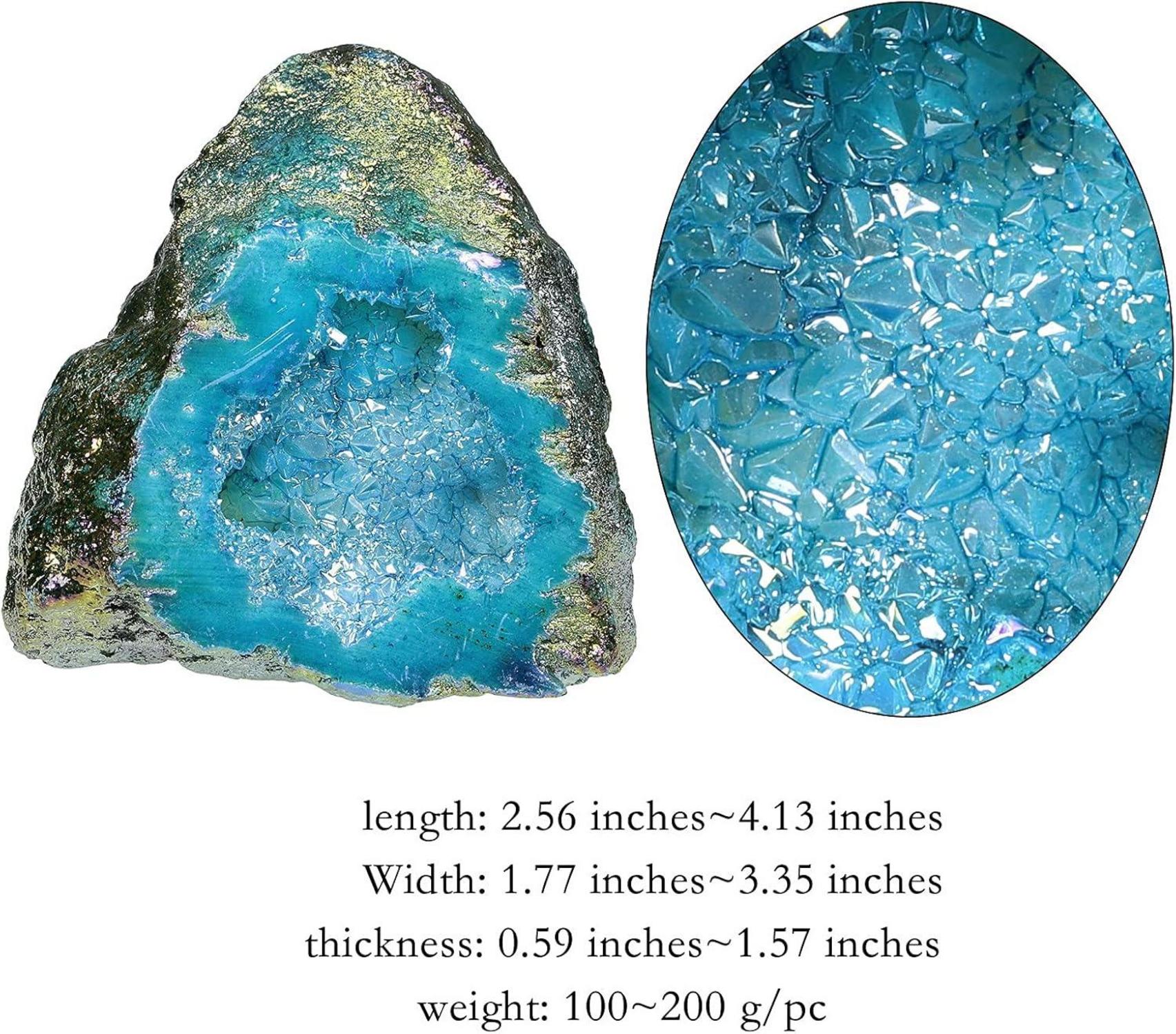 Titanium Coated Kristall Geode Quarz Cluster Deko 100-200g