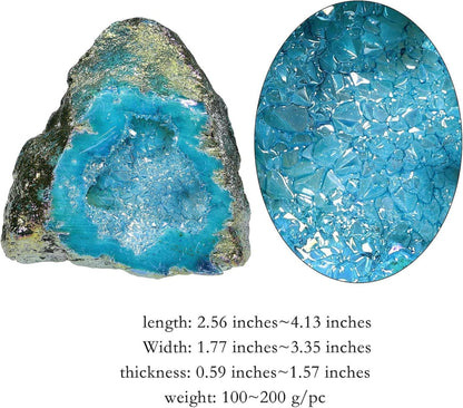 Titanium Coated Kristall Geode Quarz Cluster Deko 100-200g