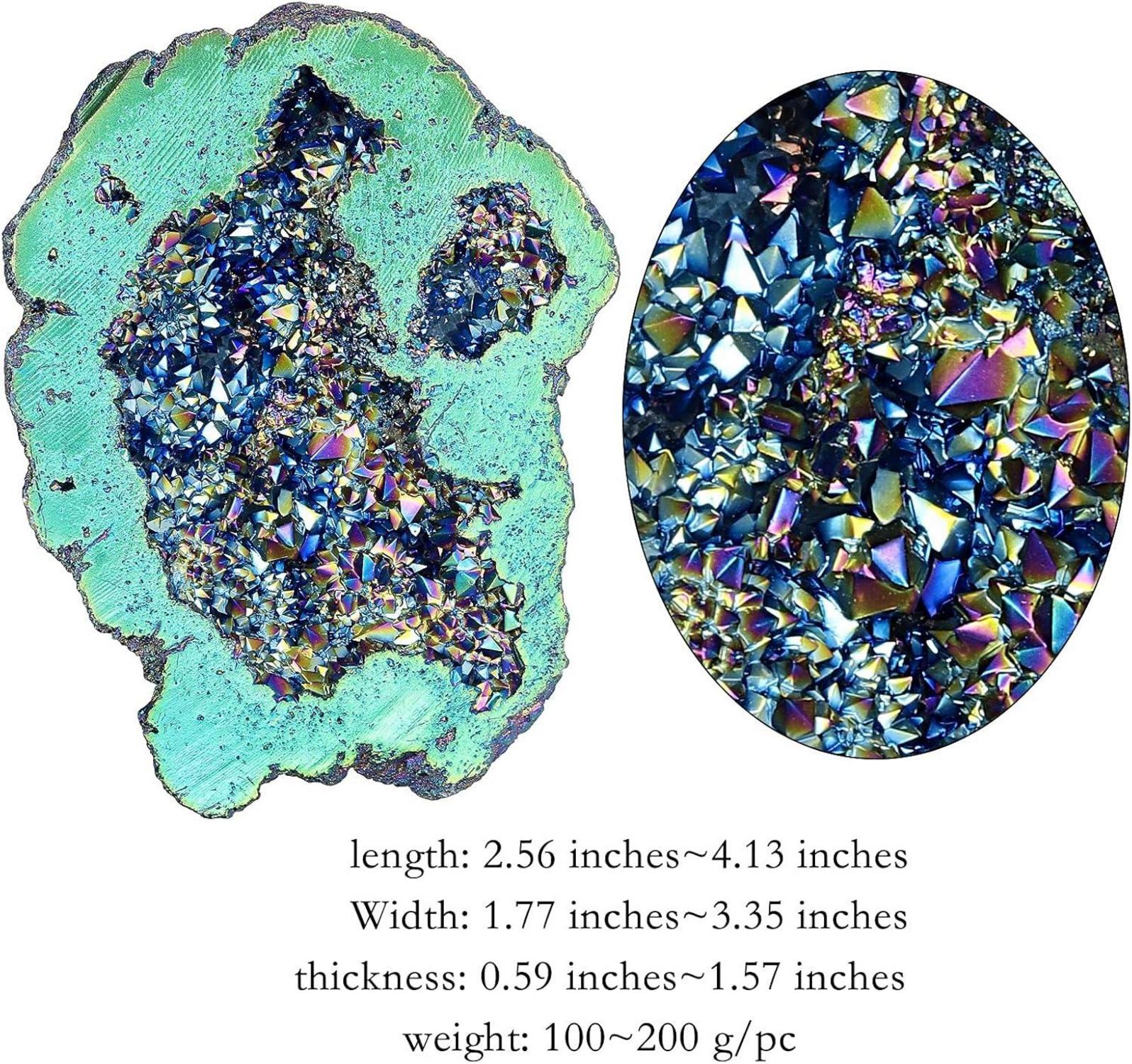 Natürlicher Titanium Coated Quarz Geode Cluster Figur