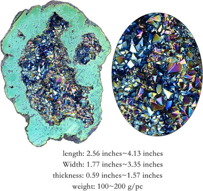 Natürlicher Titanium Coated Quarz Geode Cluster Figur