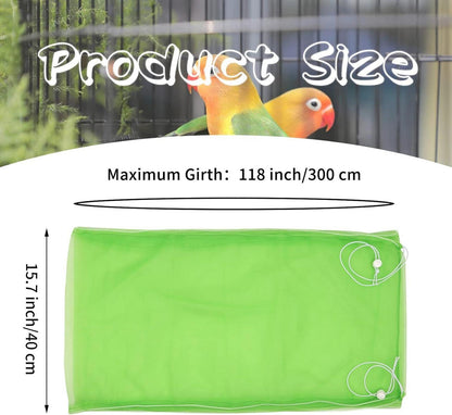 Vogelkäfig Abdeckung Samenfänger Papageien Kordelzug Kleintiere Netz